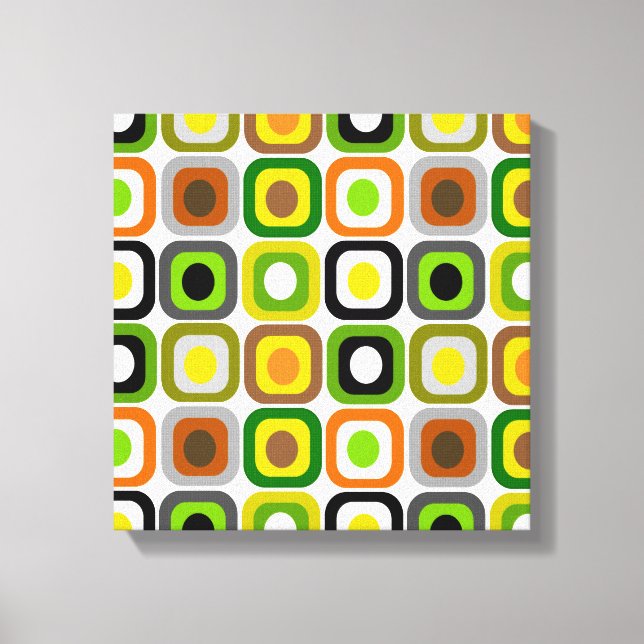 Mid-Century Modern Wrapped Canvas Abstract Squares (Front)