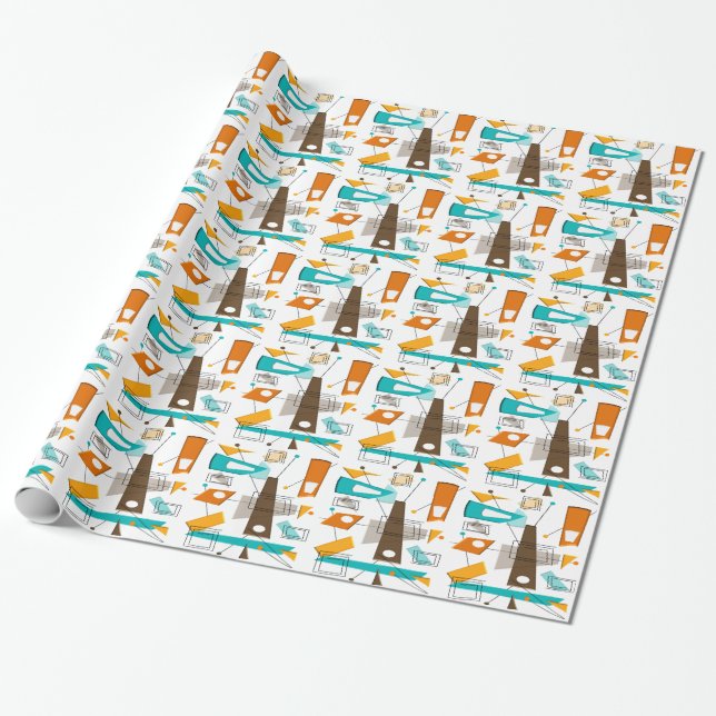 Mid-Century Modern Wrapping Paper #5 (Unrolled)