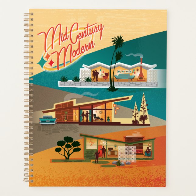 Mid Century Moderne 3 Maisons Calendrier Planifica (Devant)