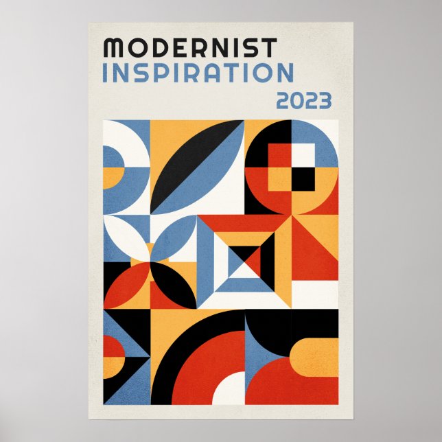 Mid-Century Modernism Bauhaus Poster  (Devant)