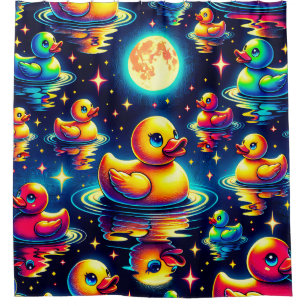 “Mid-Century Moonlit Duckies”