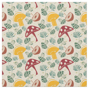 Mid Century Mushroom Pattern  Fabric