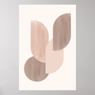 Mid-century neutral geometric poster