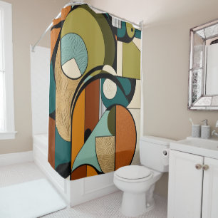 Mid-Century Olive Bloom Abstract Art