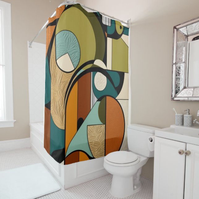 Mid-Century Olive Bloom | Abstract Art (In Situ)