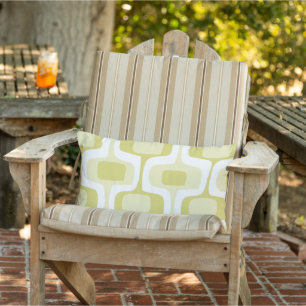 Mid-Century Olive Connected Box Retro Pattern Outdoor Pillow