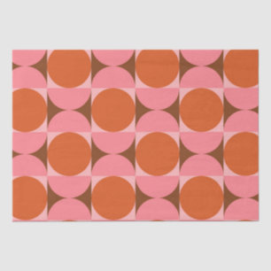 Mid century orange circles pink half circles tissue paper