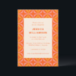 Mid Century Orange Geometric Unique Bat Mitzvah Invitation<br><div class="desc">Mid Century Modern Orange Geometric Unique Bat Mitzvah Invitation</div>