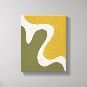 Mid-Century Organic Abstract   Olive Gold No. I Canvas Print