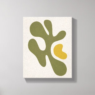Mid-Century Organic Abstract Olive Gold No. II Canvas Print