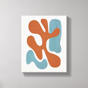 Mid-Century Organic Abstract Sunset Teal No. I Canvas Print