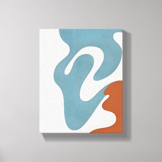 Mid-Century Organic Abstract | Sunset Teal No. II Canvas Print (Front)
