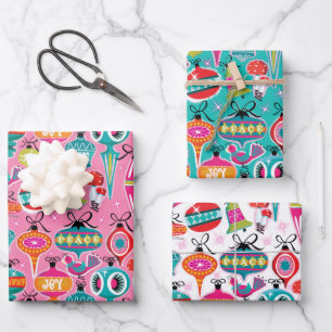 Mid-Century Ornaments Christmas Wrapping Paper