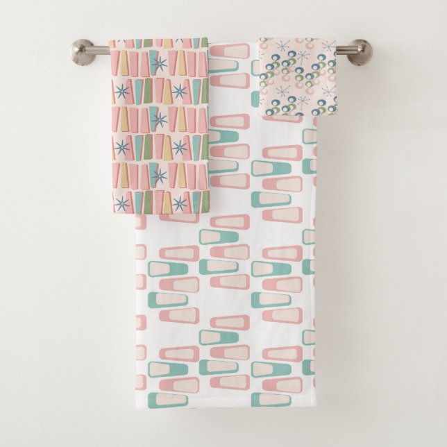 Mid Century Pattern Bath Towel Set (Insitu)