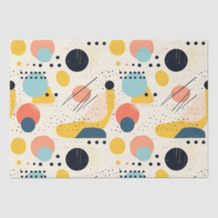 Mid-Century Pattern. Colourful Abstract Shapes  Tissue Paper