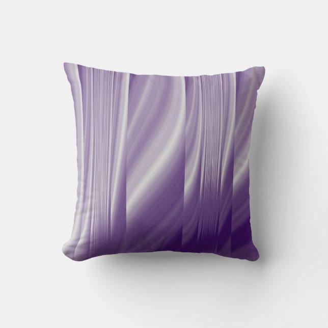 mid century pattern metallic purple lilac lines throw pillow (Front)