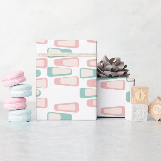 Mid Century Pattern Wrapping Paper (Baby Shower)