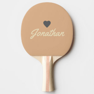 Mid-Century Peach Kiss Vintage GY Heart Signature Ping Pong Paddle