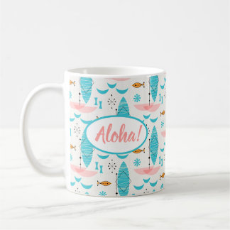 Mid Century Pink Catamaran Coffee Mug