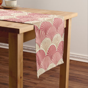 Mid-Century Pink Fans Long Table Runner