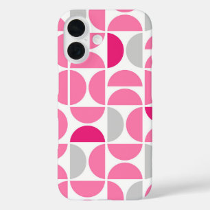 Mid Century Pink Tiles iPhone 16 Case