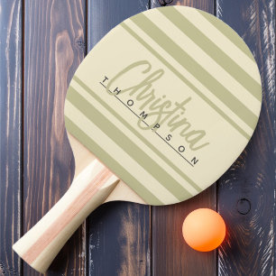 Mid-Century Polo Banner Dust Sage Painted Name Ping Pong Paddle