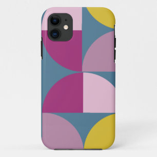 mid century psychedelic purple pink colours mo iPhone 11 case