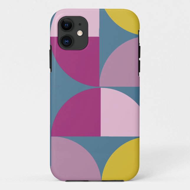 mid century psychedelic purple pink colours mo Case-Mate iPhone case (Back)