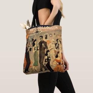 Mid Century Retro 40s Halloween Martini Party Tote Bag