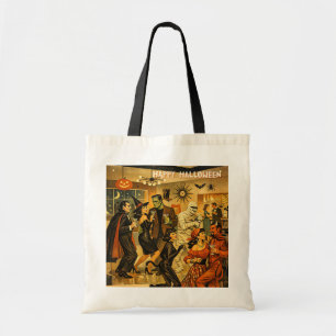 Mid Century Retro 50s Halloween Martini Party Tote Bag