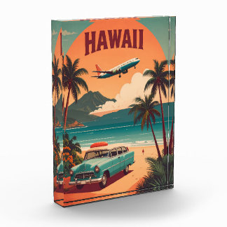 Mid Century Retro 50s Hawaii Travel Tourism Art Photo Block