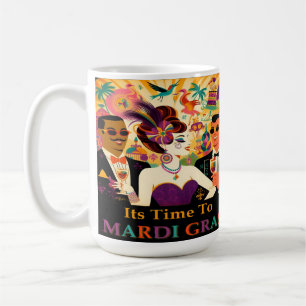 Mid Century Retro 60s Mardi Gras Cocktail Party Coffee Mug