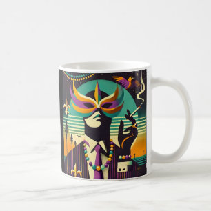 Mid Century Retro 60s Mardi Gras The Smoking Man Coffee Mug