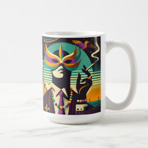 Mid Century Retro 60s Mardi Gras The Smoking Man Coffee Mug