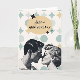 Mid-Century Retro Anniversary Greeting Card