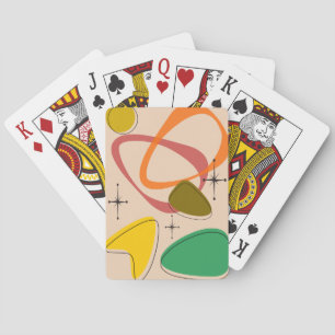 Mid Century Retro Atomic Design  Playing Cards