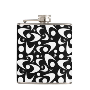 Mid Century Retro Boomerangs Hip Flask