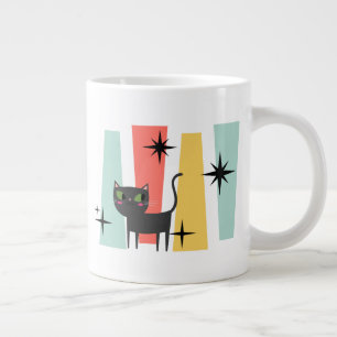 Mid Century Retro Cat  Large Coffee Mug