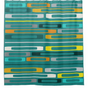 Mid Century Retro Flat Rocks Turquoise