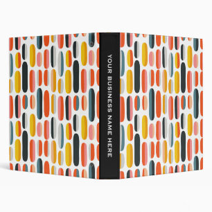 Mid Century Retro Geometric Abstract Pattern Binder