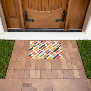 Mid Century Retro Geometric Abstract Pattern Doormat