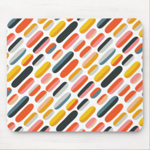 Mid Century Retro Geometric Abstract Pattern Mouse Pad