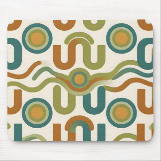 Mid-Century Retro Geometric Atomic Pattern Mouse Pad