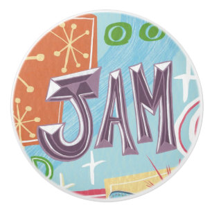 Mid-Century Retro Jam Ceramic Knob