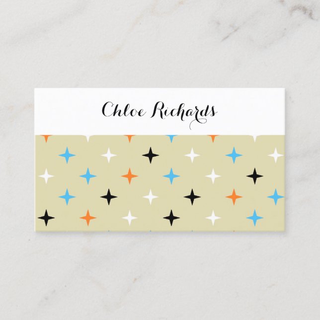 Mid Century Retro Modern Starburst Business Card (Front)