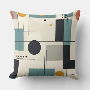 Mid Century Retro Modern Throw Pillow