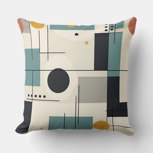 Mid Century Retro Modern  Throw Pillow (Front)