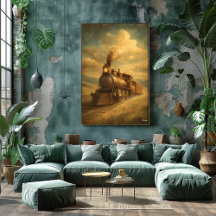 Mid-Century Retro Passage — Steam Locomotive