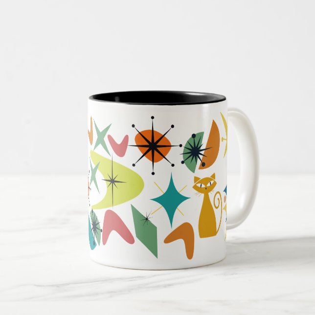 Mid-Century Retro Pattern Mug (Front Right)