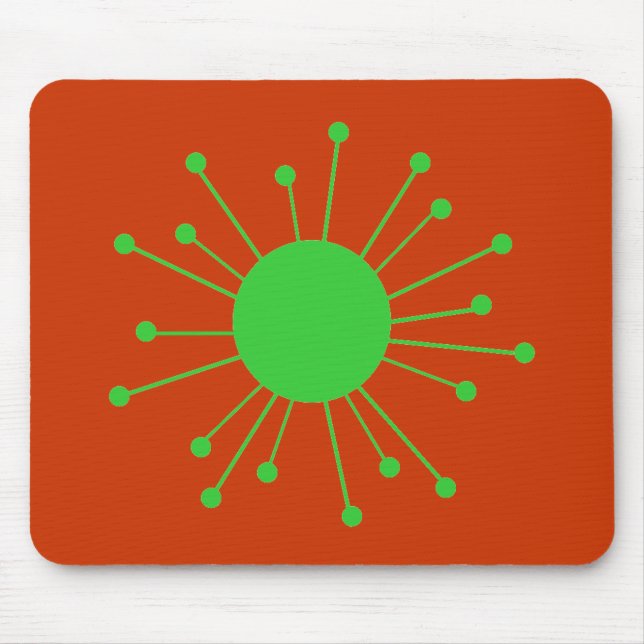 Mid Century Retro Starburst Mouse Pad (Front)